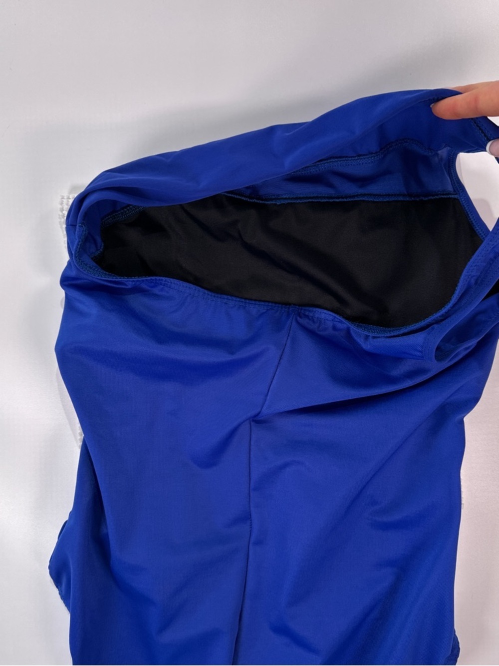 Miraclesuit Womens One Shoulder Swimsuit Blue Ruched Slimming Medium - Picture 8 of 12